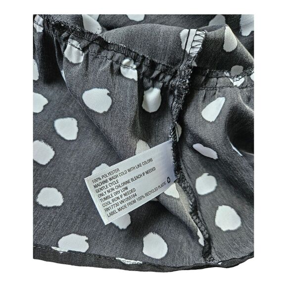 Merona Small Black, White Polka Dot Polyester Knee Length Dress - Picture 7 of 11